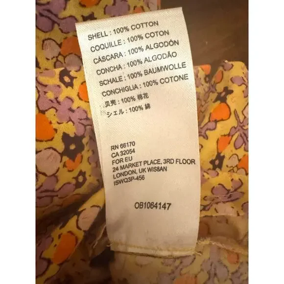 Free People Pennie Floral Mini Dress Yellow - Size Medium - Picture 9 of 9